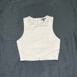 Express White Crop Tank Top